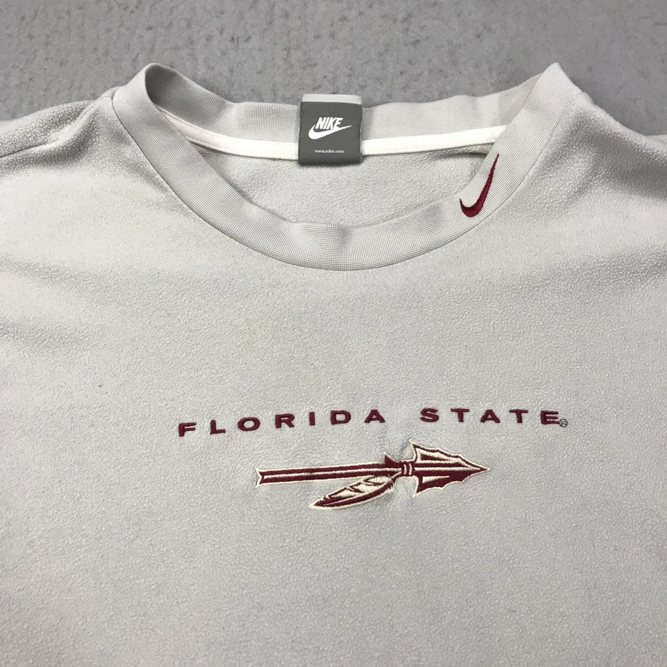 VINTAGE Florida State Seminoles Sweatshirt Mens 2XL Gray Nike Fleece Crewneck - Image 2 of 4