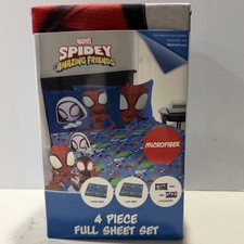 Spider-Man Spidey and His Amazing Friends 4-Piece Blue Marvel Bedding Sets, Full