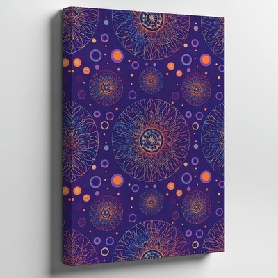 Create A Vibrant, Abstract Pattern Featuring Intricate Mandala Designs Wall Art
