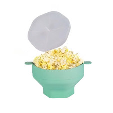 Silicone Microwave Popcorn Popper Collapsible Bowl with Lid DIY Popcorn Bucket D