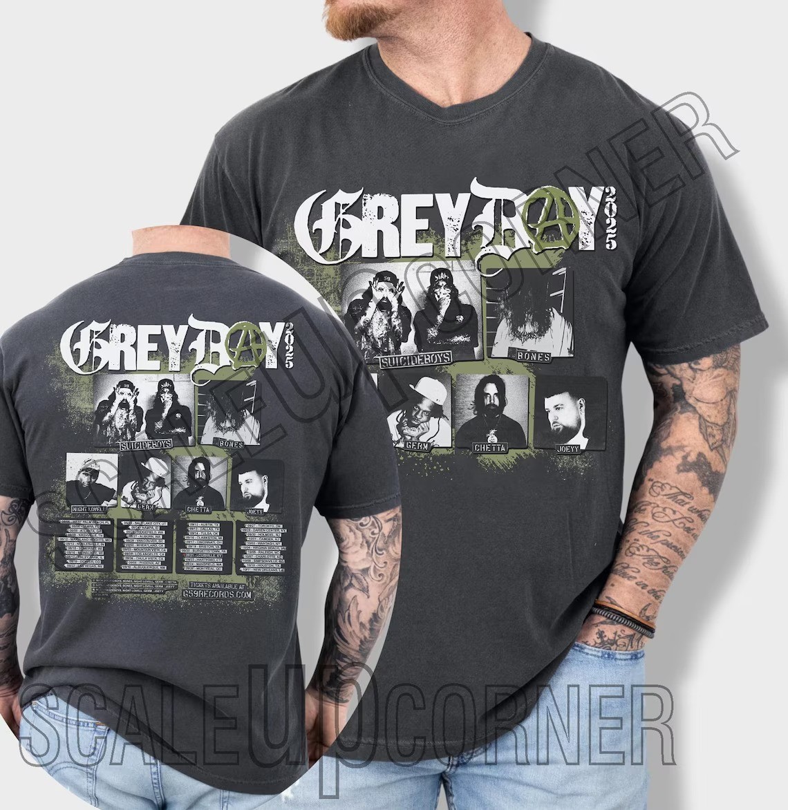 Greyday 2025 Tour Suicedboys G59 Fan Gifts Men Women T-Shirt