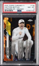 2020 TOPPS CHROME FORMULA 1 SAPPHIRE EDITION ORANGE VALTTERI BOTTAS 18/25 PSA 8