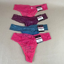 4 Pack No Boundaries Juniors Thong Underwear Size L Multicolor Stretch Lace New