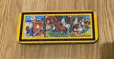 Vintage Alice In Wonderland Empty stationary ￼pencil pen paint tin used 