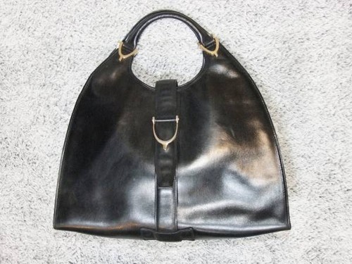 GUCCI Leather Stirrup Hardware Handbag