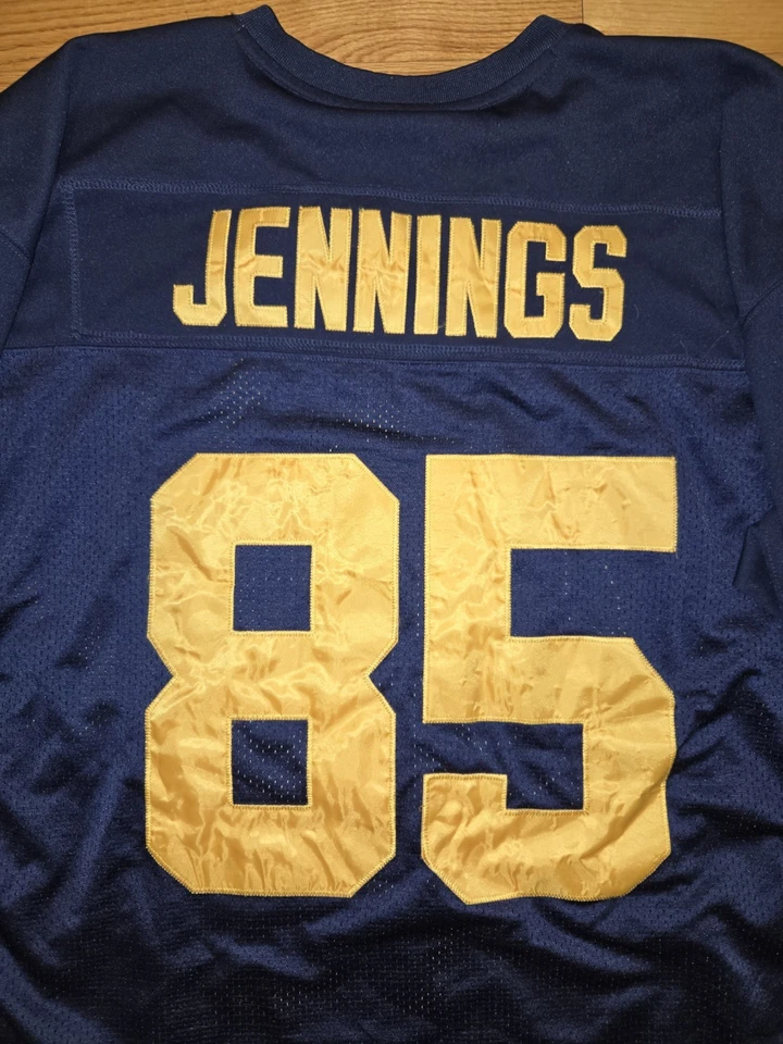 Greg Jennings Reebok Onfield Jersey Green Bay Packers Size 54 Blue Throwback - Image 3 of 4