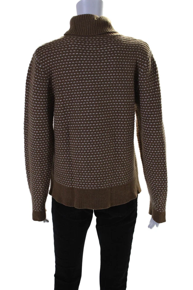 J Crew женщин в полоску длинным рукавом пуловер водолазка свитер верхний коричневый размер L - Изображение 3 из 4