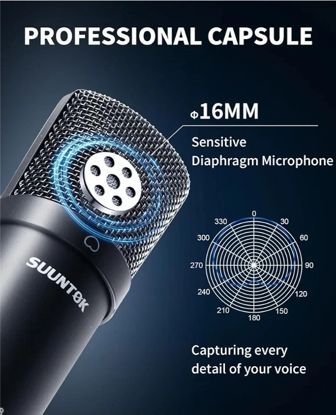 XLR Condenser Microphone Recording Microphone for PC Computer Home Studio New  - Image 3 of 4