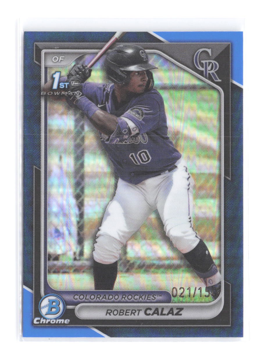 2024 Bowman Robert Calaz #/150 Chrome Blue Refractor BCP-131 SP 1st Rockies