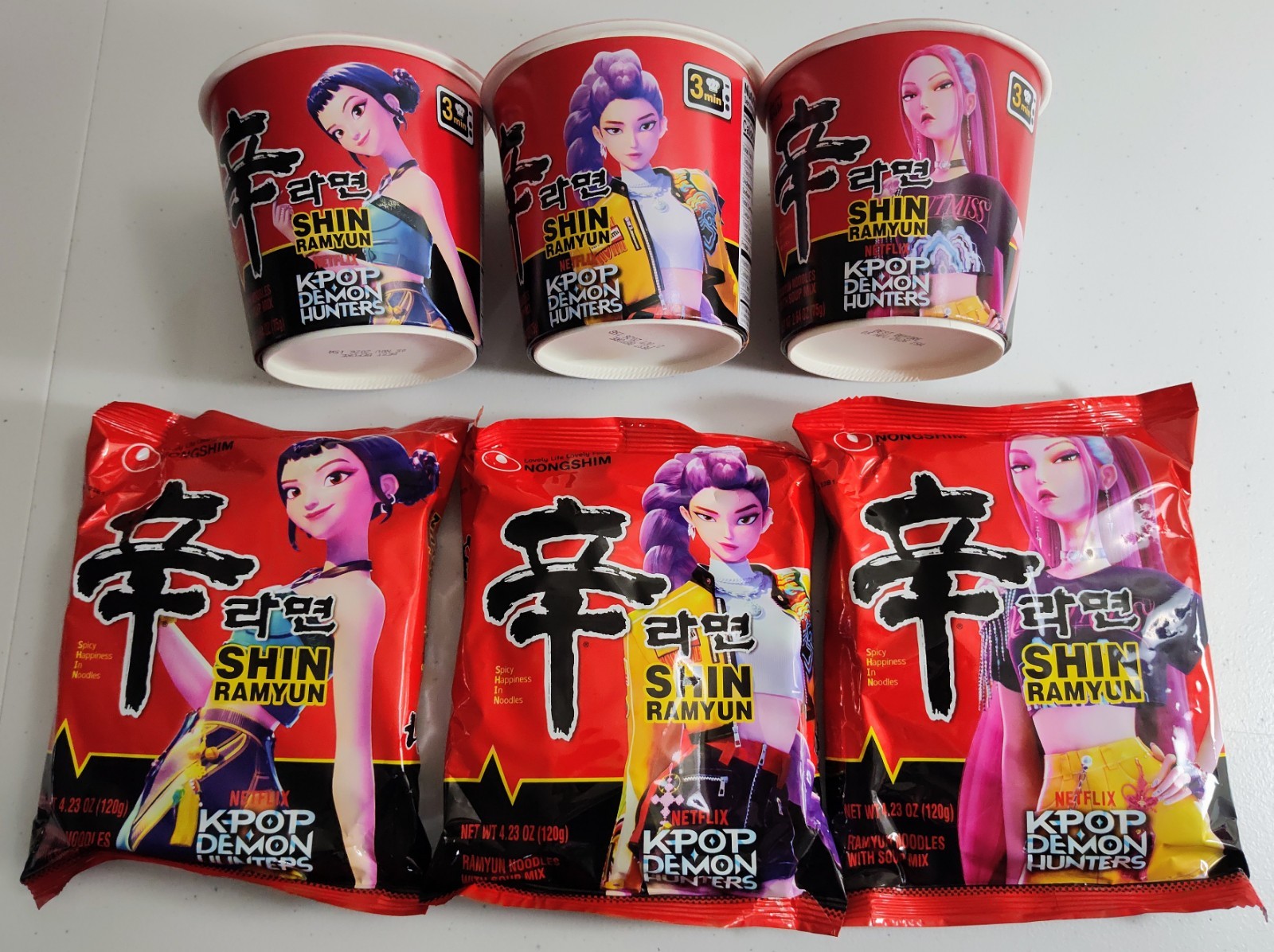 SEALED SET Kpop Demon Hunters SHIN Ramyun! Ramen Huntrix Rumi Zoey Mira NongShim