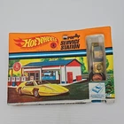 1967 Vintage Mattel Hot Wheels Pop Up Service Station W/ Gold Redline Mustang