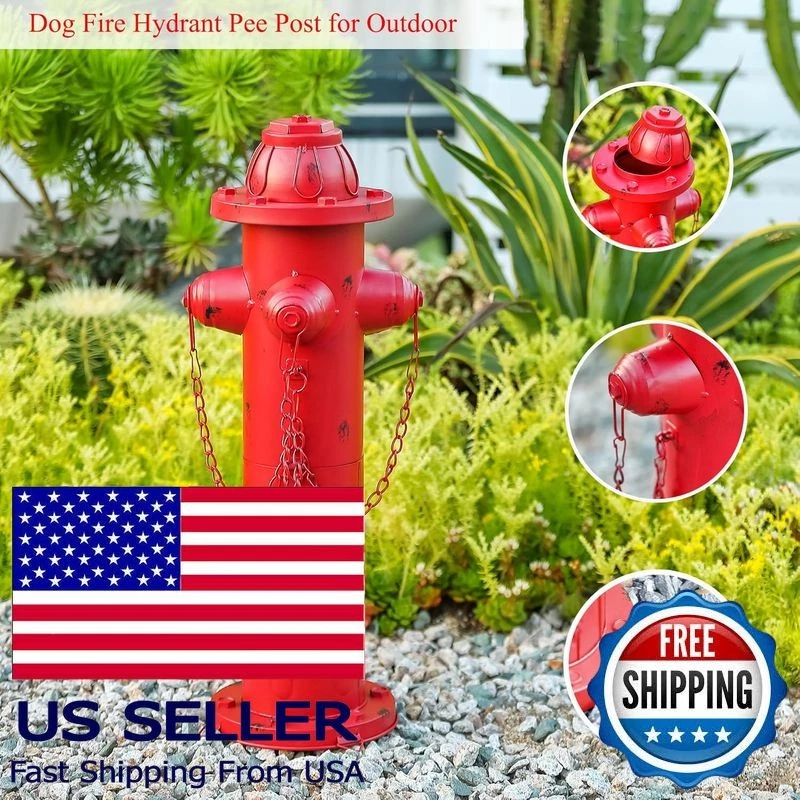 Boca de fuego de metal de 24" para orinar perros - Decoración de jardín exterior vintage para perros Foto 4 de 4