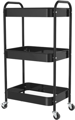 3 Ebenen Rollen Metall Aufbewahrungswagen mit Rollen, Multifunktionaler Organizer Wagen f