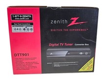 ZENITH Digital TV Tuner Converter Box DTT901 w/Remote Cables Manual NEW Open Box