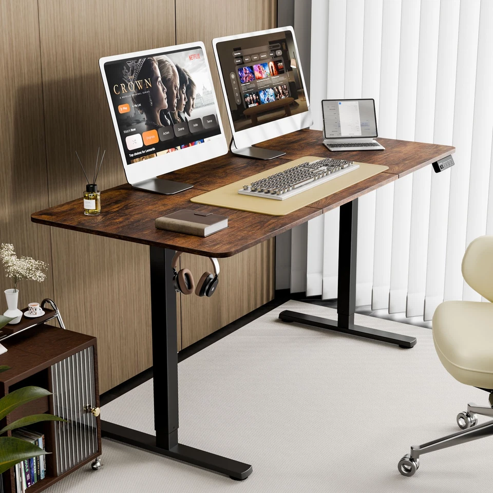 Ergomaker 160cm Electric Standing Desk Adjustable Sit Stand Computer Desk Walnut - image 2 of 4