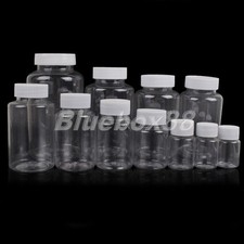 5/10Pcs 15-500ml Plastic Clear Bottles Medicine Pill Container Lab Bathroom Use