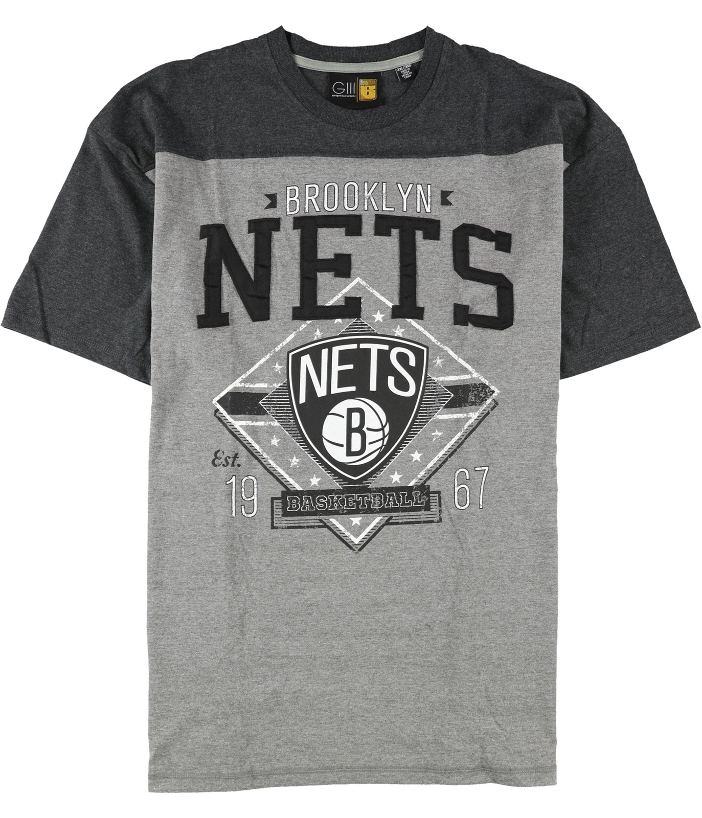 Спортивная мужская футболка с рисунком Brooklyn Nets G-III серая XXX-Large 5590₽
