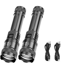 2Pack 99000000LM Super Bright LED Tactical Flashlight Rechargeable Flashlights