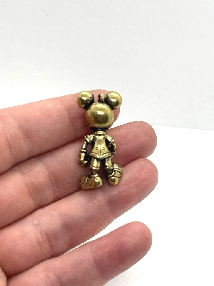Vintage Disney Mickey Mouse solid brass pendant 3.5cm - Image 2 of 4
