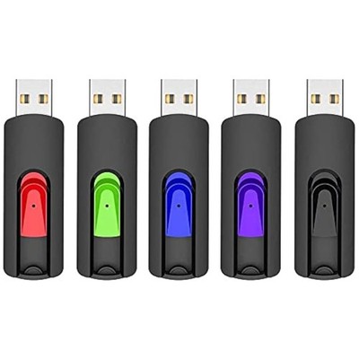 Thumb Drives for Computer - 5 Colors, Retractable Connector
