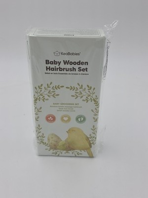 Baby Hair Brush and Comb Set for Newborn - Wooden Baby Hair Brush Set with Soft