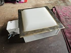 Vintage 1960s MCM Milk Glass Built In Square Recessed Light Fixture Brass