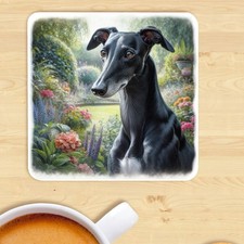 Greyhound Dog Coaster, Watercolour Print,  Gift, Present