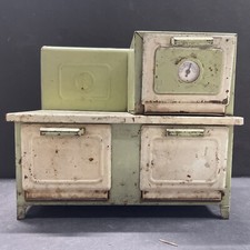 Antique Toy Stove Tange Little Lady Ranges Kingston Child  s Oven Green/Cream