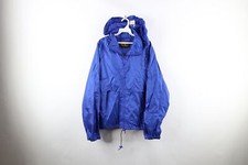 Vintage 90s Eddie Bauer Mens Size Large Packable Hooded Windbreaker Jacket Blue