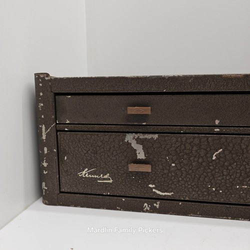 Vintage Kennedy Kits MC28 Machinist Tool Box Riser 2 Drawer Brown Metal USA - Picture 2 of 15