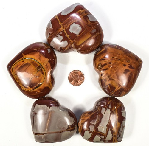 2.5" Multicolor Noorena Jasper Heart Polished Natural Crystal - Australia (1PC) - Bild 3 von 6