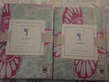 2 NEW POTTERY BARN KIDS BUTTERFLY SHAMS PINK GREEN SABRINA