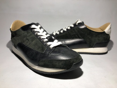 Hermès objetivo Zapatillas Ante La Pantorrilla Piel Cuero Blanco Negro Hombre  Talla 43/US 10 | eBay