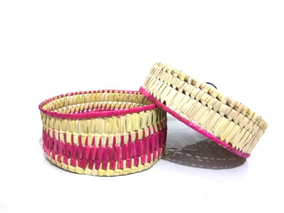 Palm Leaf Storage Box Basket Woven Leaves Lankan 100% Natural