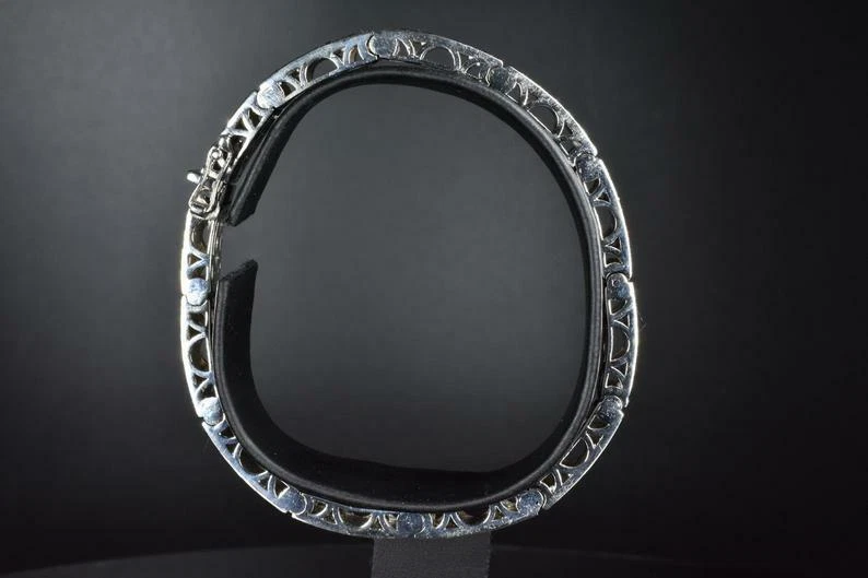 Brazalete de tenis de longitud personalizada para hombre 2,5 quilates negro circonita cúbica chapado en oro blanco Foto 3 de 4