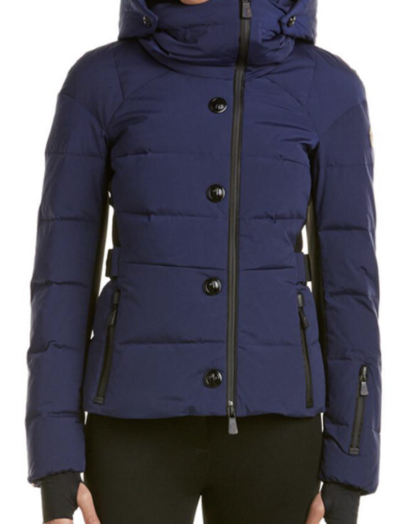 MONCLER Womens Grenoble Giubbotto Guyane Blue PUFFER Down Ski Jacket 5 L-XL image 3