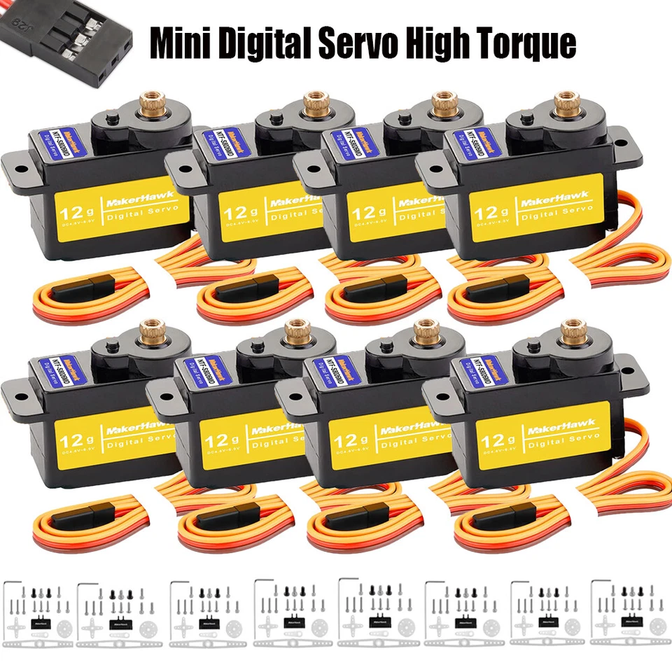 12G Mini Digital Servo High Torque RC Servo Horn for Axial SCX24 to Upgrade USA - Image 4 of 4