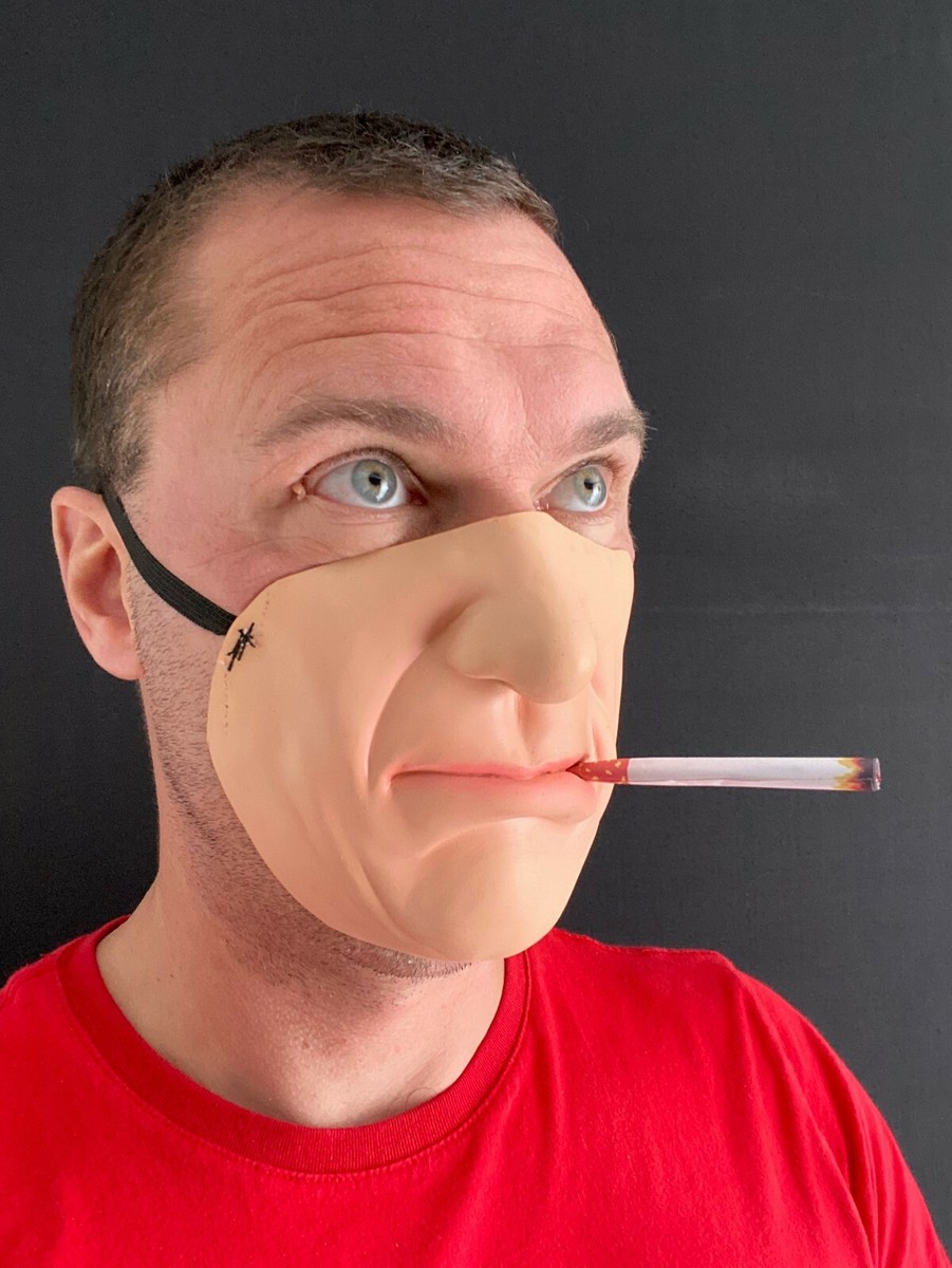 Funny Half Face Cigarette Smoking Man Fake Thermometer Stag Accessory Peaky  1920