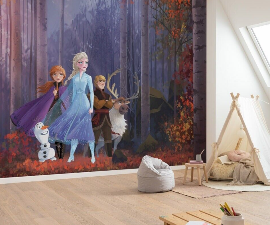 Disney Frozen Giant wallpaper girls bedroom purple blue Elsa Anna Olaf