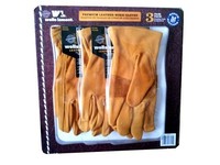 Wells Lamont Premium Leather Work Gloves 3 Pair Pack - Medium, New, Free Shippin on sale Wells Lamont Premium Leather Work Gloves 3 Pair Pack - Medium, New, Free Shippin on sale