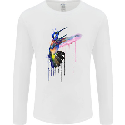 Ein Kolibri Aquarell Vogel Herren Langarm T-Shirt