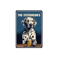 Personalized Family Name Dalmatian Home Bar Sign