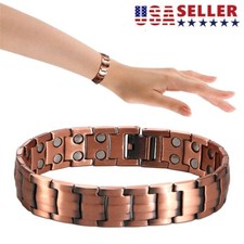 Men's Bracelet Magnetic Therapy Arthritis Pain Relief Pure Solid Copper Bangle