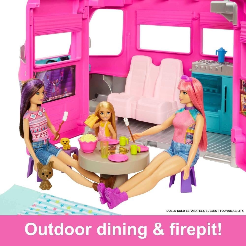 Barbie-Camper dei Sogni Playset con Veicolo, con Ruote, Piscina
