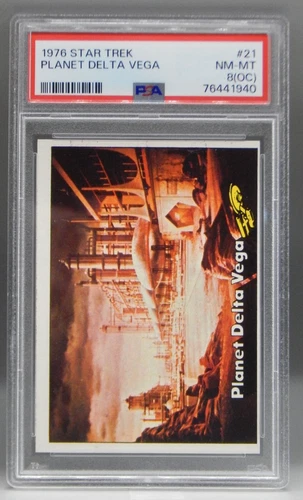 1976 vintage Topps STAR TREK trading card #21 planet Delta Vega tos PSA 8 oc