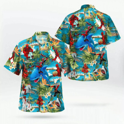 Funny Deadpool Playing In The Sea 3D HAWAII SHIRT Best Price All Over Print