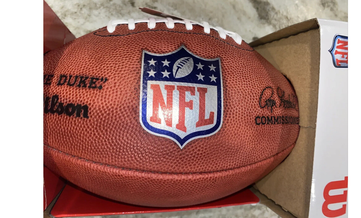 WILSON “THE DUKE” FOOTBALL OFFICIAL NFL GAME BALL MADE IN WILSON “THE DUKE” FOOTBALL OFFICIAL NFL GAME BALL MADE IN