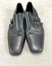 Kenneth Cole Reaction Men’s Shoe Size 8 Monk Strap Buckle Dress Black Leather