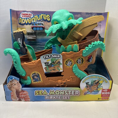Mattel Thomas & Friends Adventures Sea Monster Pirate Ship Boat Playset 