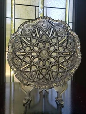 8" Low Bowl, American Brilliant Period Cut glass Crystal Irving co. "Juliette"